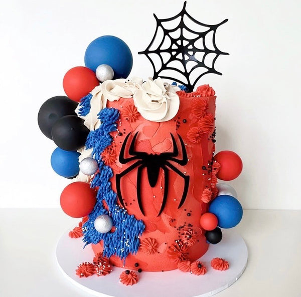 Spider Man Inspired Number Cake Topper & Spider Set