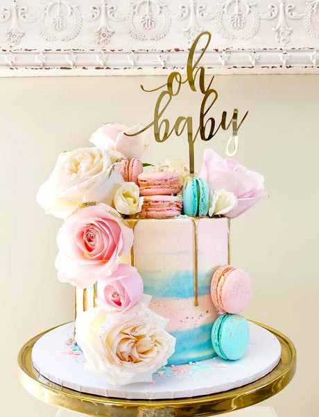Oh Baby Gender Reveal Baby Shower Cake Topper