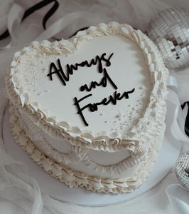 Always and Forever Vintage Heart Cake Topper Charm