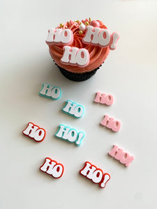Christmas Ho Ho Ho! Layered Acrylic Cupcake Charms