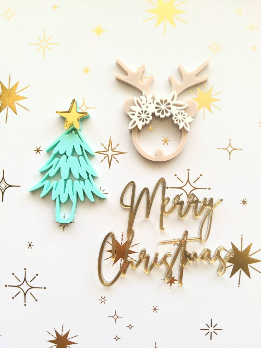 Handwriting Christmas Combo Acrylic Cupcake Charms - set of 3 – XOXO Design