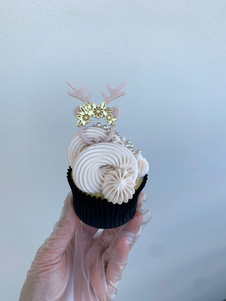 Christmas Reindeer Layered Acrylic Cupcake Charm
