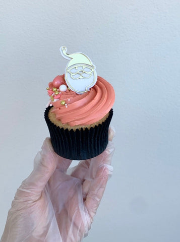 Santa Claus Layered Acrylic Cupcake Charm