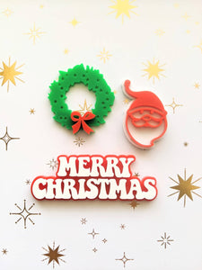 Classic Christmas Combo Acrylic Cupcake Charms - set of 3