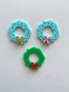 Christmas Wreath Layered Acrylic Cupcake Charm