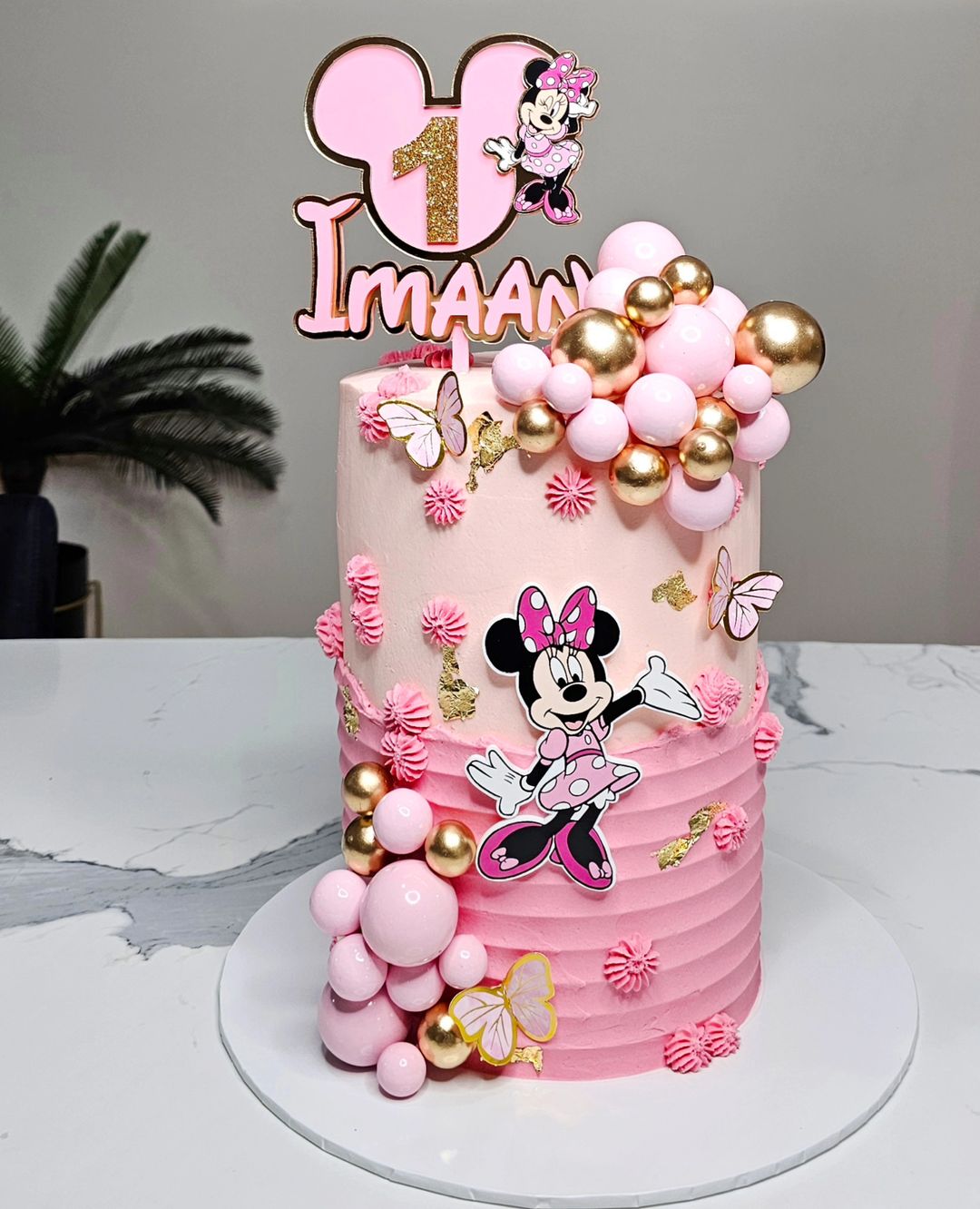 Custom Minnie Mouse Inspired Name & Number Birthday Cake Topper