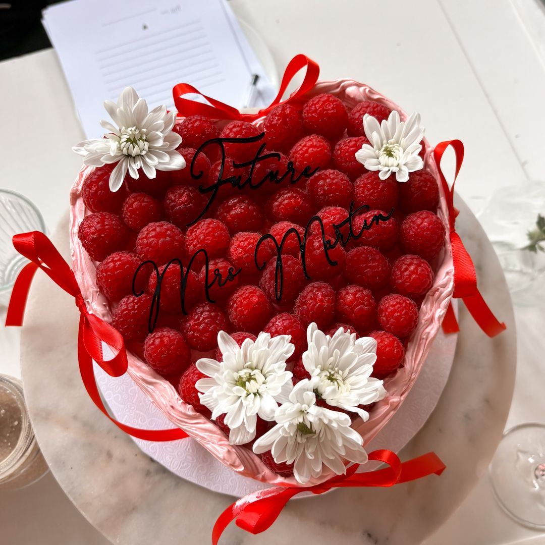 Future Mrs Custom Surname Vintage Heart Cake Topper Charm