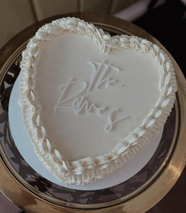 The Family Surname Vintage Heart Wedding Cake Topper Charm
