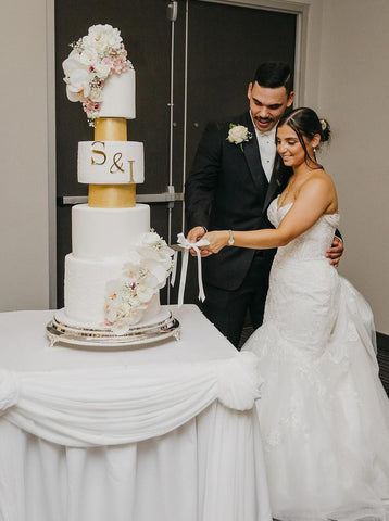 Custom Modern Initials Engagement Wedding Cake Fropper Charms