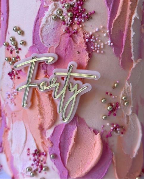 Double Layered Pastel Glitter Custom Age Acrylic Mini Cake Cupcake Charms