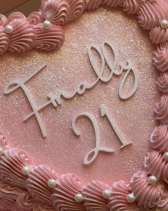 Finally 21 Vintage Heart Wedding Cake Topper Charm