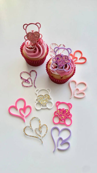 Valentine's Bear Cupcake Cake Charms