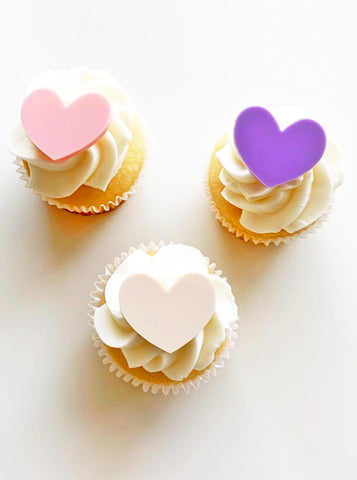 Sweet Heart Acrylic Cupcake Charms - Set of 12