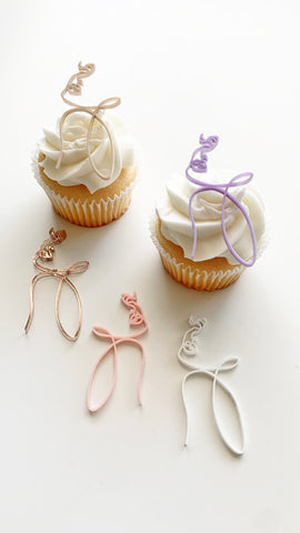 Woman Line Illustration Acrylic Cupcake Charms - Set of 3