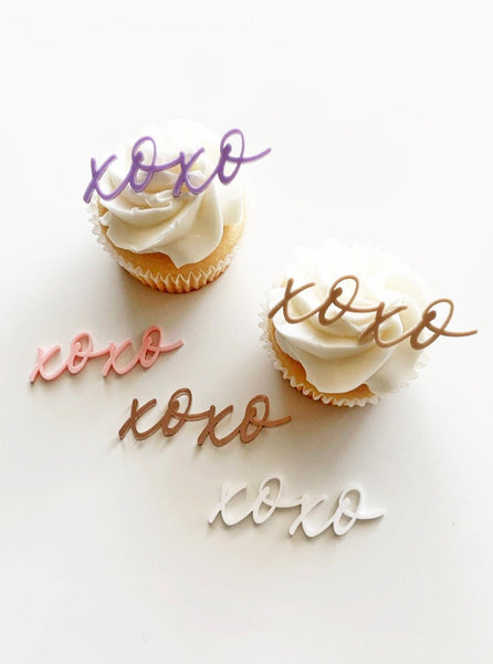 XOXO Acrylic Cupcake Charms - Set of 3