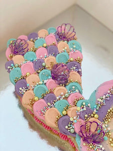 Mermaid Shell Pastel Colours Acrylic Cupcake Charms Set of 6