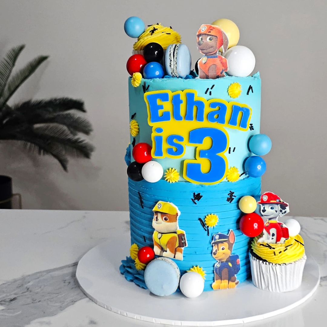 Custom Paw Patrol Inspired Name & Number Birthday Cake Topper Fropper Charm