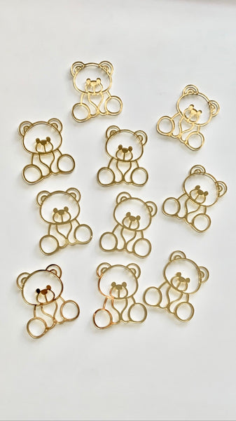 Bear Birthday Gender Reveal Set of 3 Acrylic Cupcake Charms