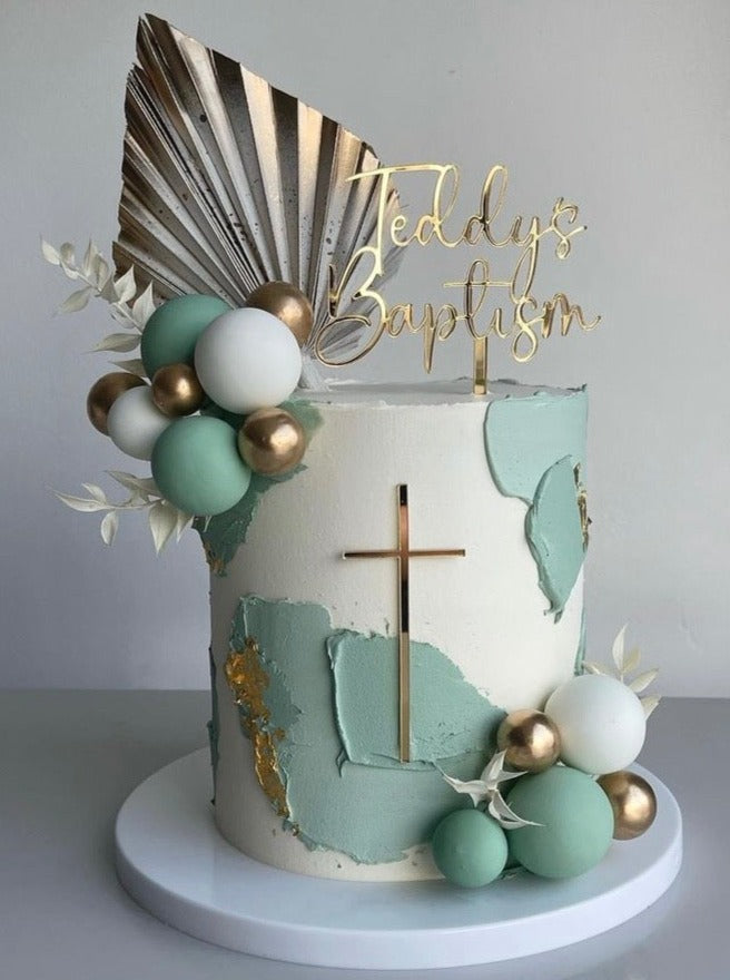 Thin Cross Cake Charm Christening Baptism Holy Communion