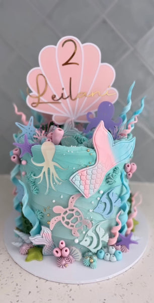 Star Fish Pastel Colours Acrylic Cupcake Charms Set of 6