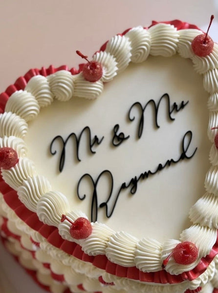 Mr & Mrs/ Mr & Mr/ Mrs & Mrs Custom Surname Flat Cake Topper Charm
