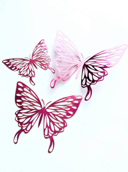 3D Butterfly Gold Silver Cupcake Charms Decorations Style A