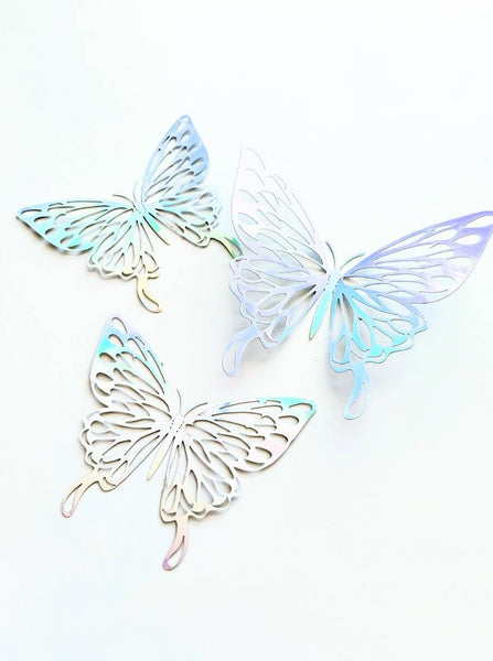 3D Butterfly Gold Silver Cupcake Charms Decorations Style A