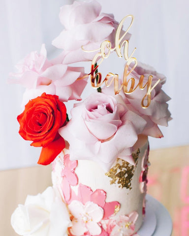Oh Baby Gender Reveal Baby Shower Cake Topper