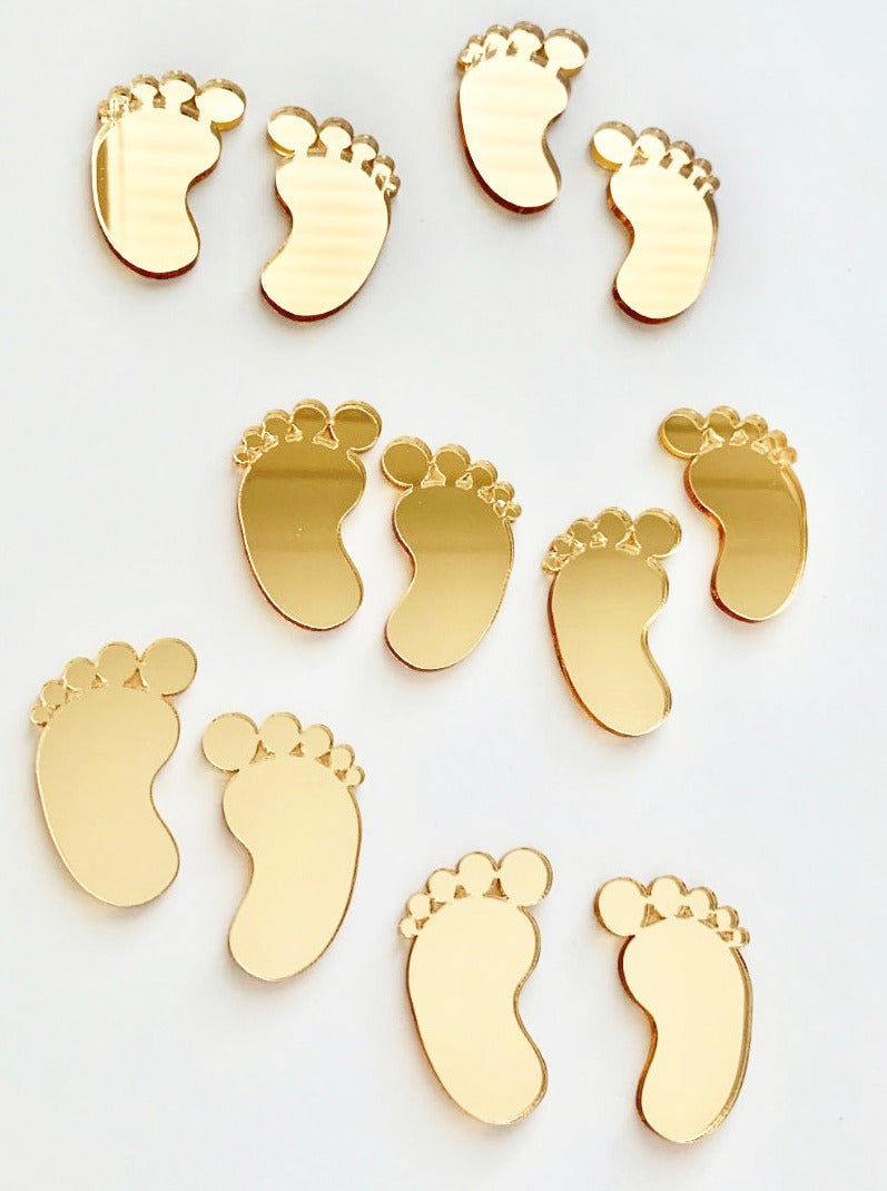 Baby Feet Baby Shower Gender Reveal Acrylic Cupcake Charms Set of 6