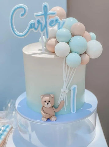 Double Layered Pastel Colours Custom Name Birthday Cake Topper & Number Cake Plaque Charm