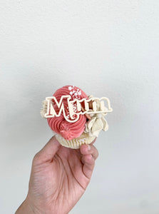 Retro Mum Cut Out Set of 3 Acrylic Cupcake Charms