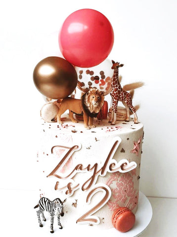 Boho Double Layered Custom Name & Age Birthday Cake Plaque Charm