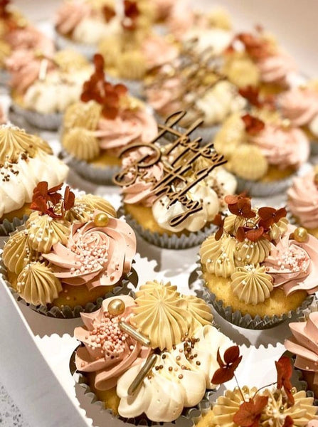Happy Birthday Thank You Congratulations Set of 3 Acrylic Cupcake Charms