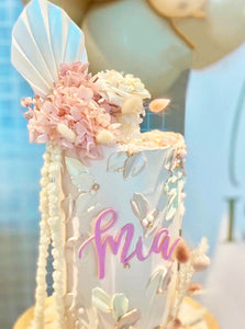 Boho Flower Theme Pastel Custom Name Cake Fropper Charm