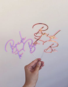 Bride to Be Double Layered Pastel Purple & Pink Kitchen Tea Acrylic Cake Topper