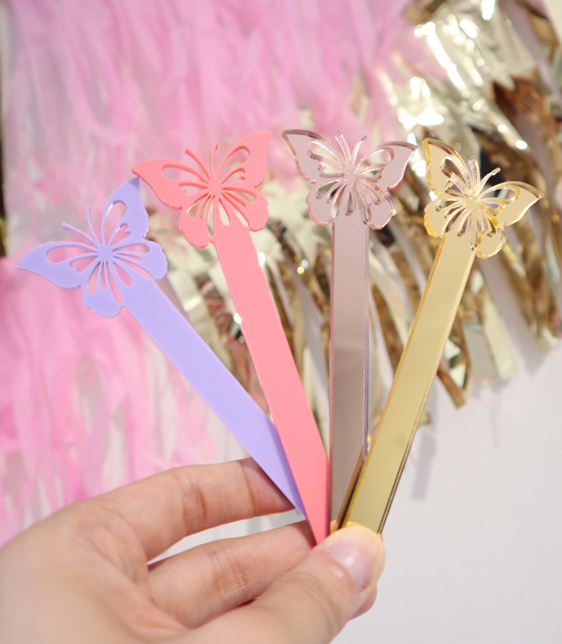 Butterfly Pastel Pink Purple Acrylic Cakesicle Popsicle Sitcks