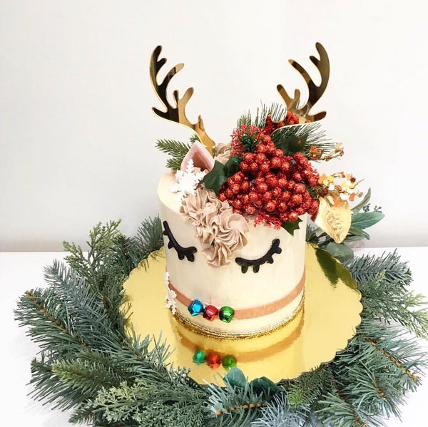 Reindeer Antlers Christmas Acrylic Cake Topper