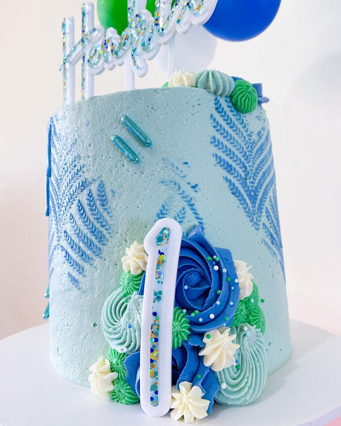 Confetti Glitter Double Layered Custom Name Birthday Cake Topper & Number Cake Plaque Charm