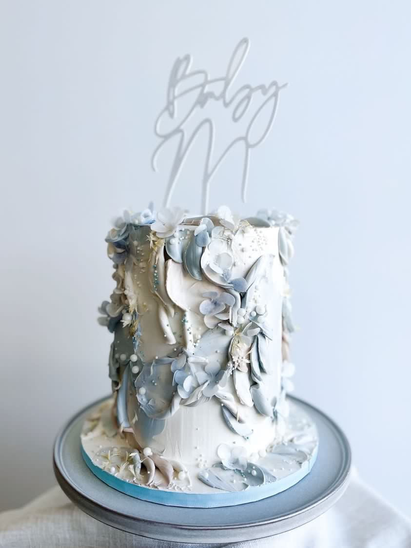 Handwriting Custom Name Initials Baby Shower Gender Reveal Acrylic Cake Topper