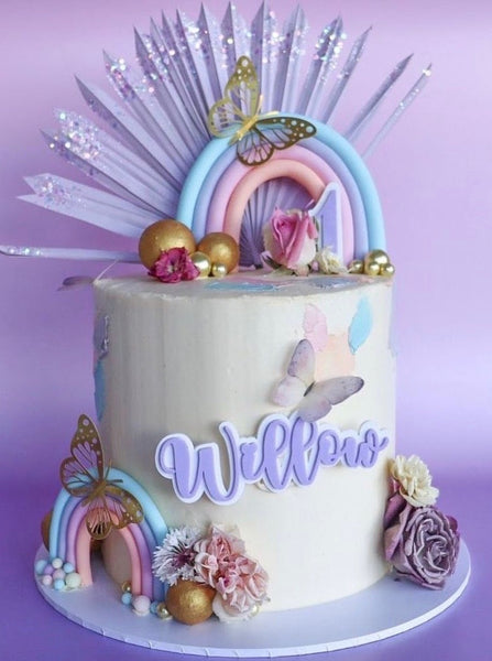 Custom Name & Number Double Layered Cake Fropper Charms Set