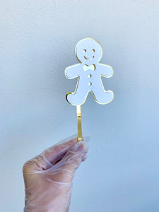 Christmas Gingerbread Man Double Layered Acrylic Cake Topper