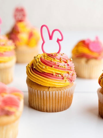 Pastel Rainbow Bunny Cupcake Toppers