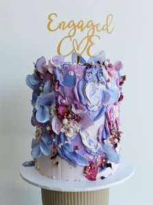 Engaged Custom Initials Modern Script Wedding Cake Topper