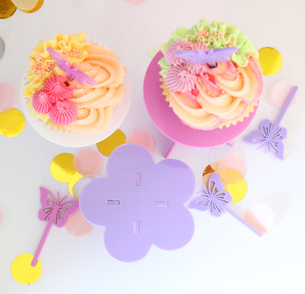Flower Mini Cake Cupcake Acrylic Stands Acrylic