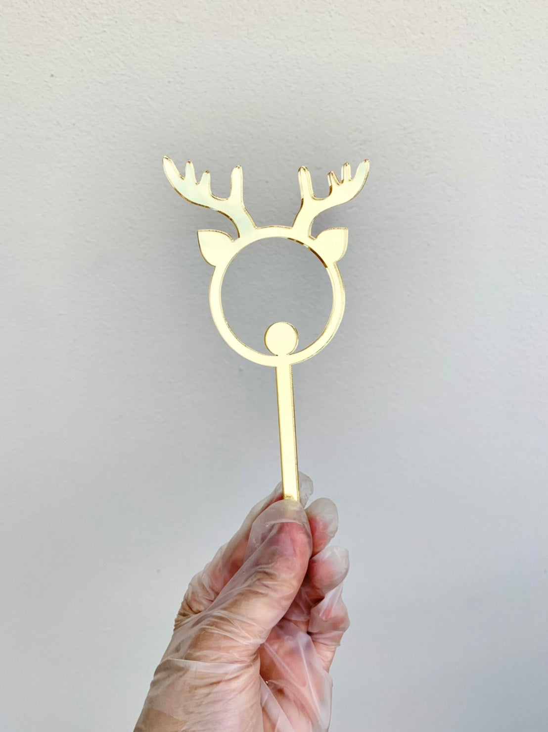 Christmas Reindeer Hollow Acrylic Cake Topper
