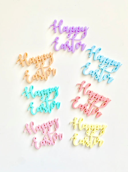 Happy Easter Set of 3 Acrylic Cupcake Charms
