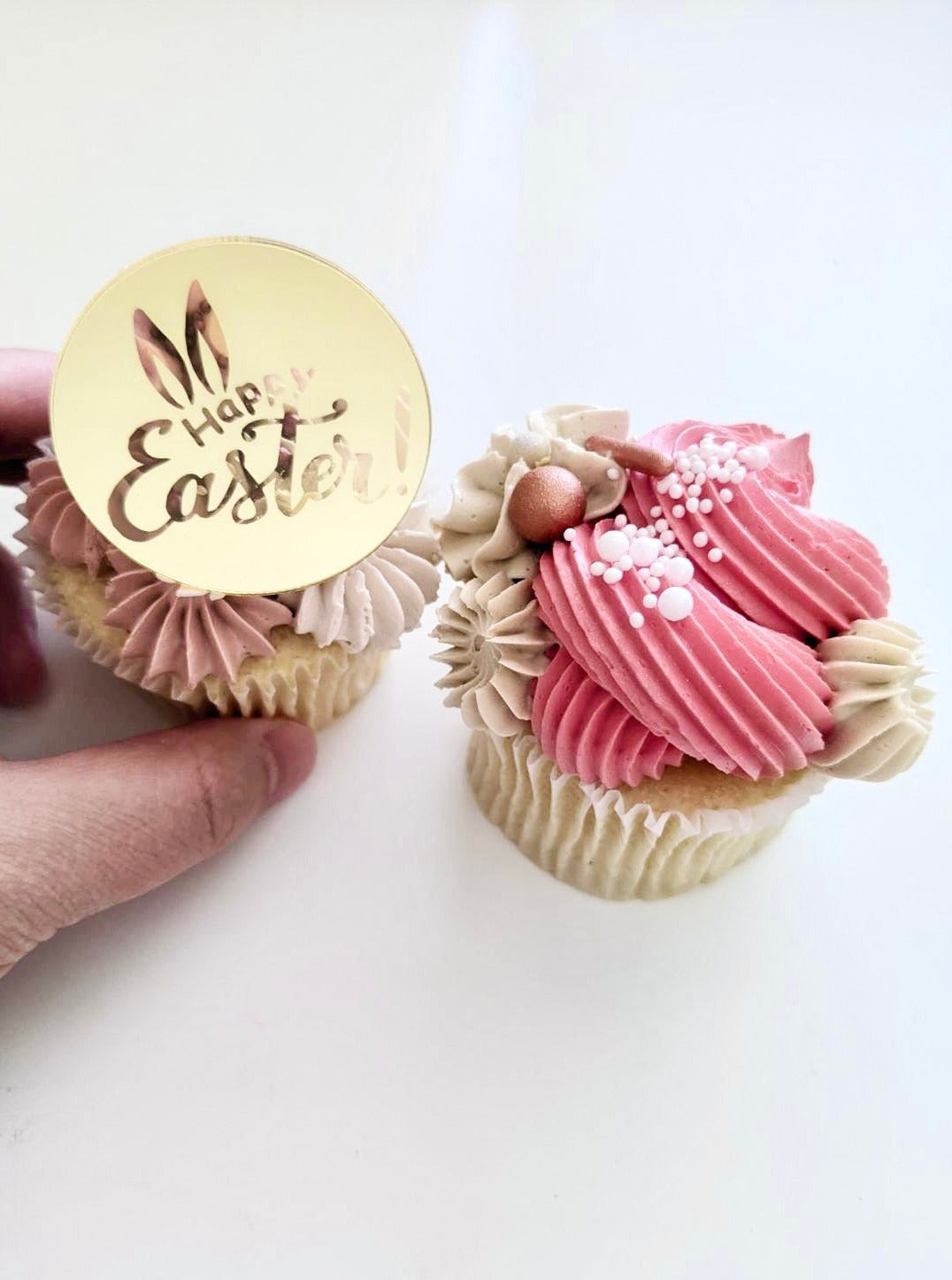 Happy Easter Circle Cupcake Charms Plaques Set of 10