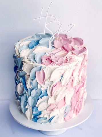 He or She? Gender Reveal Baby Shower Cake Topper