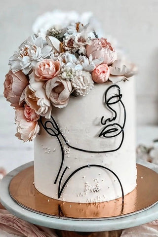 Illustration Abstract Woman Black Cake Charm