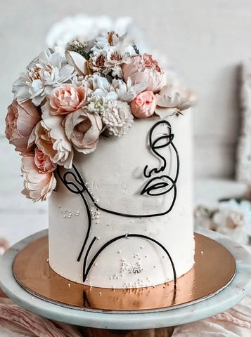 Illustration Abstract Woman Black Cake Charm